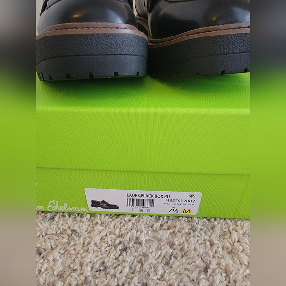 NWT New In Box Sam Edelman Women's Size 7.5 Laurs Platform Lug Sole Black Loafer - Picture 7 of 9